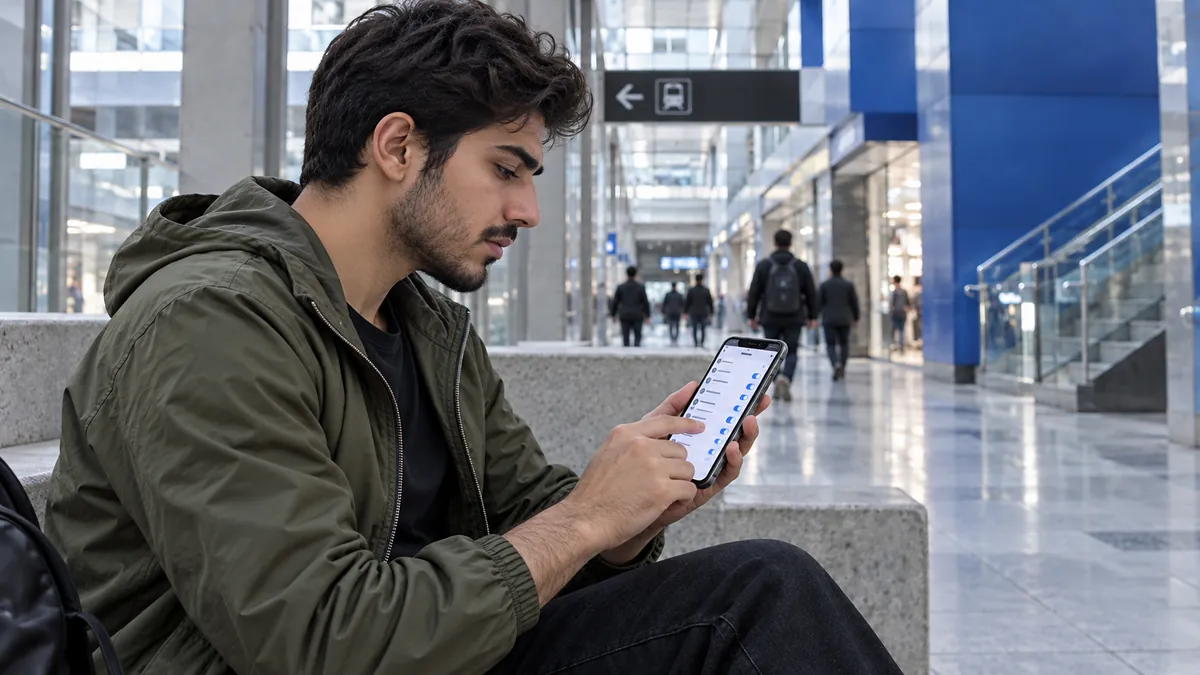 مشتری در حال تنظیم ترجیح دریافت پیام روی تلفن همراه