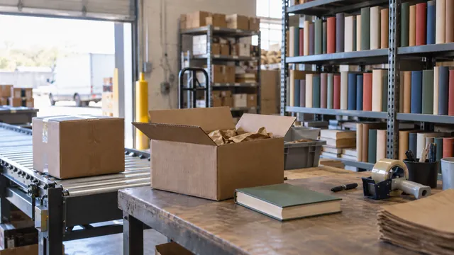 کتاب، جعبهٔ باز و بستهٔ آماده در انبار کتاب‌فروشی
